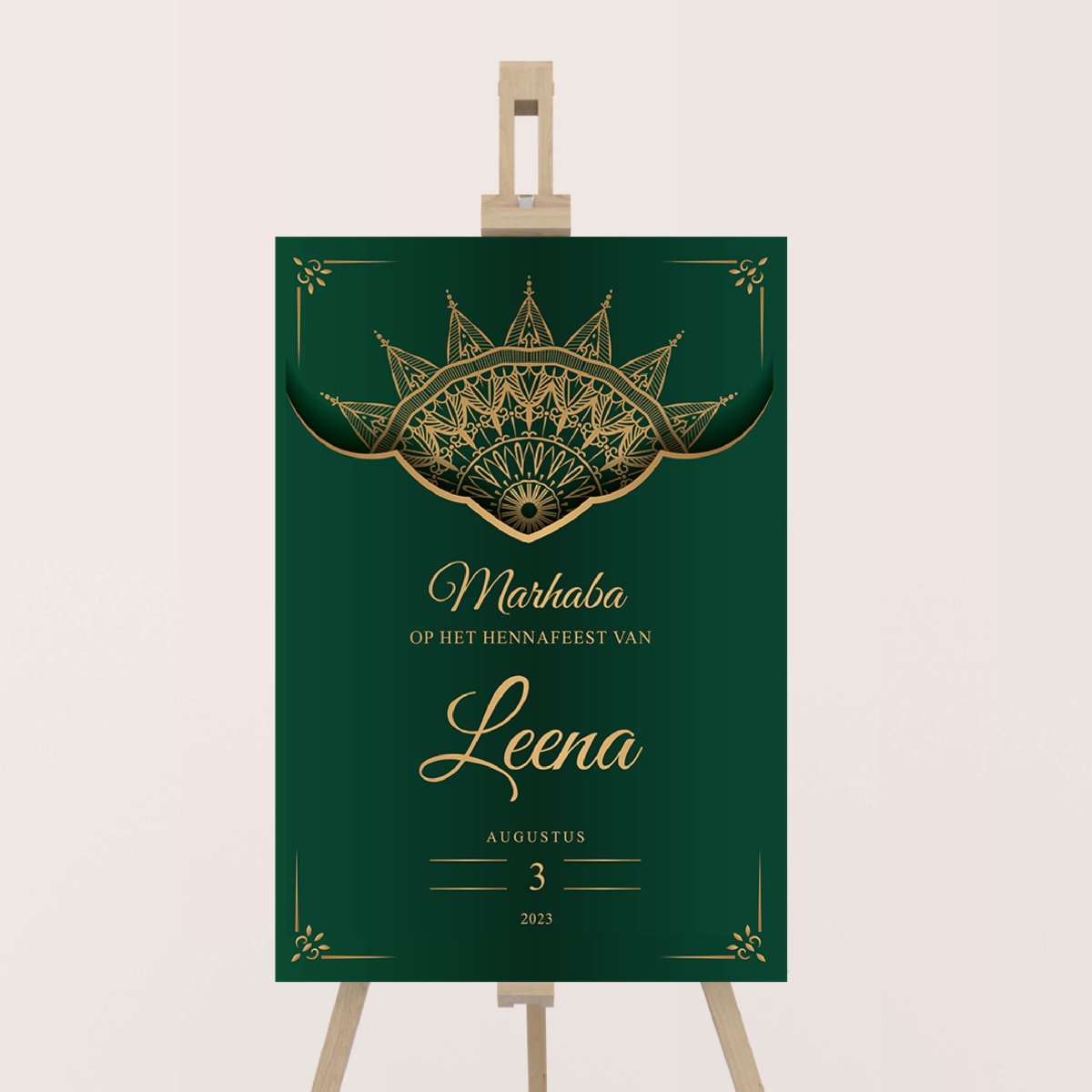 Welkomstbord henna | groen - Afbeelding 2